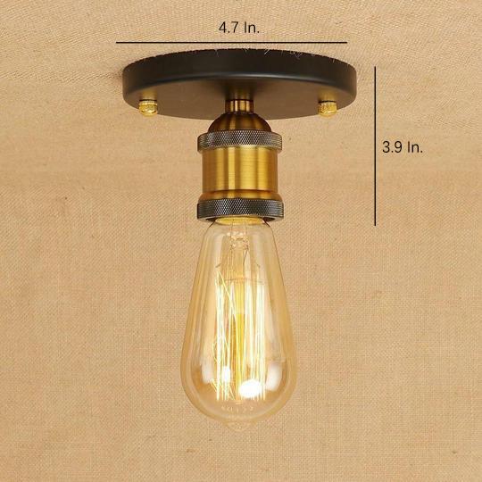 5 Inch Retro Mini Flush Mount Ceiling Light Rustic Industrial Metal LED Fixture for Hallway