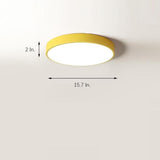 Modern 16 Inch Round LED Flush Mount Ceiling Light Slim Low Profile Fixture for Bedroom Kitchen Hallway