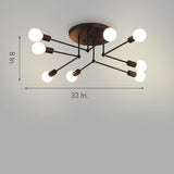Modern 8 Light Sputnik Chandelier Industrial Metal Ceiling Light Fixture for Living Room and Bedroom