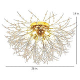 Elegant Crystal LED Flush Mount Ceiling Light Traditional Metal Chandelier Lighting Fixture