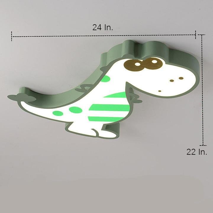 Modern Dinosaur LED Ceiling Lamp Dimmable Flush Mount Lighting for Kids Bedroom and Playroom