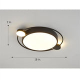 Modern Dual Ring LED Flush Mount Ceiling Light Gold and Black Nordic Dimmable Fixture