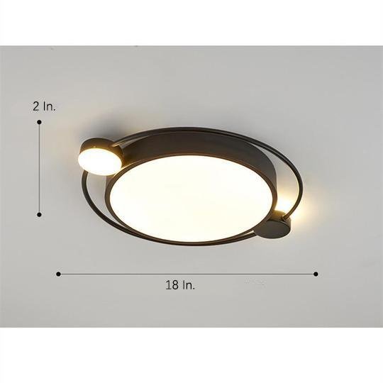 Modern Dual Ring LED Flush Mount Ceiling Light Gold and Black Nordic Dimmable Fixture