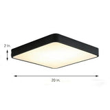 Modern Square LED Flush Mount Ceiling Light Minimalist Metal Fixture for Bedroom and Living Room