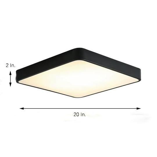 Modern Square LED Flush Mount Ceiling Light Minimalist Metal Fixture for Bedroom and Living Room