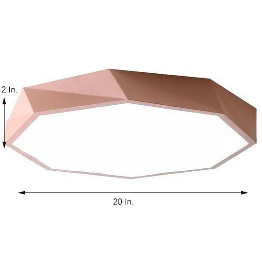 Contemporary Geometric LED Flush Mount Ceiling Light with Remote Control 16 Inch