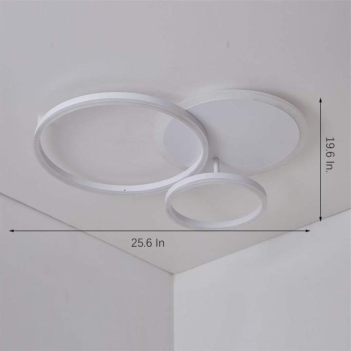 Modern 3 Layer Circle LED Flush Mount Ceiling Light Dimmable 26 Inch White Black Brown