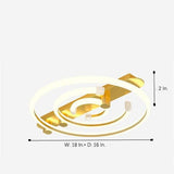 Modern Abstract Circular LED Flush Mount Ceiling Lamp for Bedroom and Office