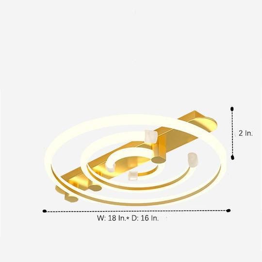 Modern Abstract Circular LED Flush Mount Ceiling Lamp for Bedroom and Office
