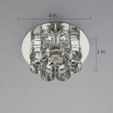 Modern Geometric Crystal Floral LED Flush Mount Ceiling Light for Hallway with RGB Multi Color Effects