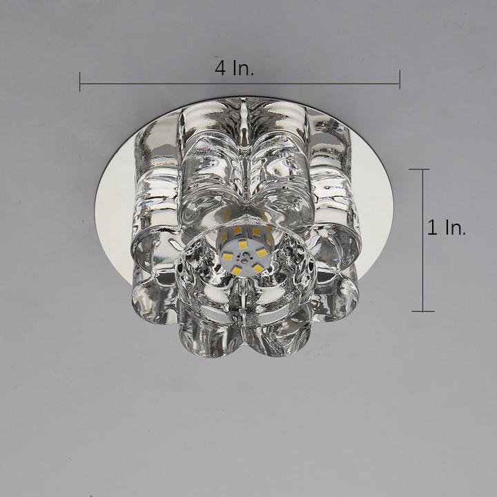 Modern Geometric Crystal Floral LED Flush Mount Ceiling Light for Hallway with RGB Multi Color Effects