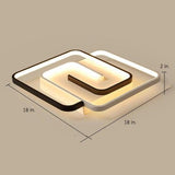 Modern Abstract Geometric LED Flush Mount Ceiling Light Low Profile Interlocking Shapes