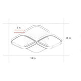 Modern Geometric Square LED Ceiling Light Flush Mount Fixture for Bedroom and Living Room