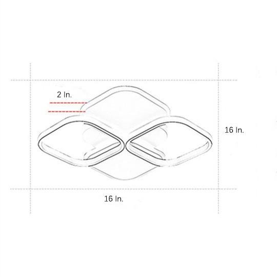 Modern Geometric Square LED Ceiling Light Flush Mount Fixture for Bedroom and Living Room