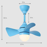Nordic LED Ceiling Fan Light with Dimmable Remote Control 22 Inch Modern Flush Mount Fixture
