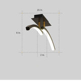 Modern Arc Shaped Dimmable LED Ceiling Light Geometric Flush Mount Lighting for Living Room