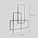 Modern Geometric LED Ceiling Light Overlapping Rectangles Flush Mount Aluminum Fixture