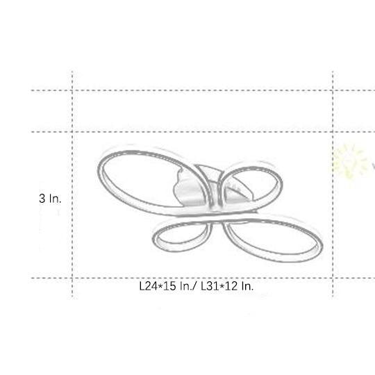 Modern Geometric Multi Curve LED Flush Mount Ceiling Light for Living Room Bedroom Metal Fixture