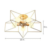 Modern Geometric Star Metal LED Ceiling Light Flush Mount Fixture for Home and Office