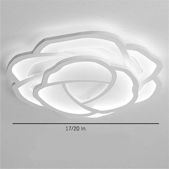 Modern Flower Shape Dimmable LED Ceiling Light Flush Mount Fixture for Bedroom