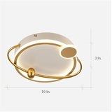 Modern Oval LED Ceiling Light Geometric Flush Mount Fixture for Bedroom and Living Room