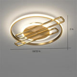 Modern Circular Linear LED Ceiling Light Dimmable Nordic Cluster Flush Mount Metal Fixture