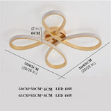 Modern Gold Geometric Flower LED Flush Mount Ceiling Light for Living Room