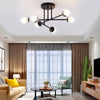 Modern 6 Light Glass Globe LED Flush Mount Ceiling Lamp for Living Room and Bedroom Lighting