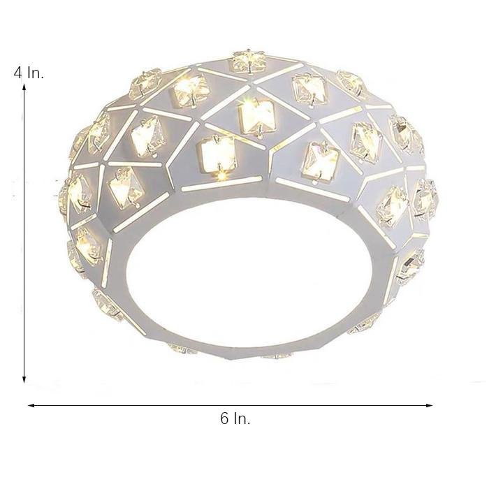 Modern Metal Crystal LED Flush Mount Ceiling Light for Hallway and Entryway Decor