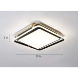 Modern Geometric Square LED Flush Mount Ceiling Light Dimmable Nordic Minimalist Fixture