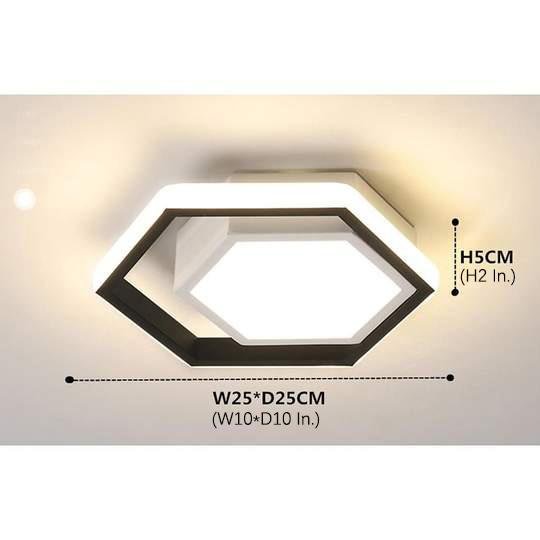 Modern Hexagonal LED Ceiling Light Minimalist Geometric Flush Mount Fixture for Kitchen and Bedroom