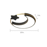 Modern Moon and Star Dimmable LED Flush Mount Ceiling Light for Nursery and Kids Bedroom