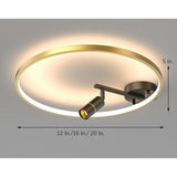 Modern Round LED Dimmable Flush Mount Ceiling Light Aluminum Circle Spotlight for Bedroom