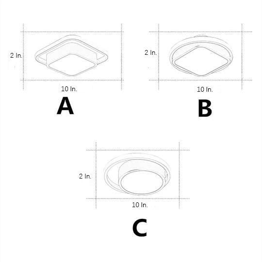 Modern Geometric LED Flush Mount Ceiling Light Square and Round Metal Cluster Lighting