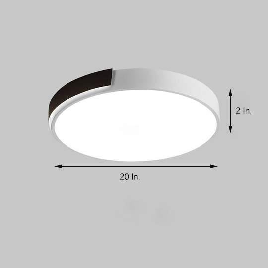 Dimmable Circular Modern LED Flush Mount Ceiling Light 20 Inch Nordic Metal 36W Fixture for Living Room Bedroom
