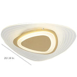 Modern Geometric Gold LED Flush Mount Ceiling Light for Living Room and Bedroom Decor