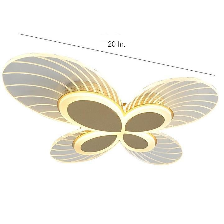 Butterfly Shaped Dimmable LED Flush Mount Ceiling Lamp Nordic Style Modern Lighting for Living Room