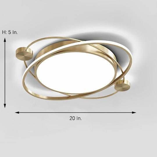 Modern Nordic Circular LED Flush Mount Ceiling Light Dimmable Metal Lamp for Living Room