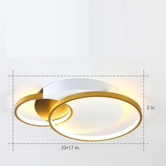 Modern Gold Geometric LED Flush Mount Ceiling Light for Nordic Living Room Decor