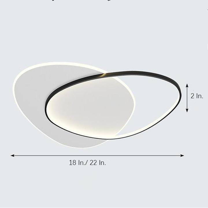Geometric Rounded Triangle Flush Mount LED Ceiling Light Modern Acrylic Fixture