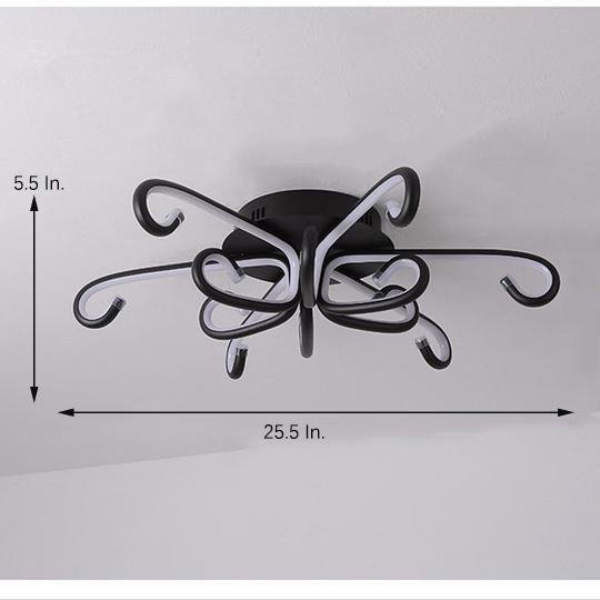 Modern Geometric Octopus LED Flush Mount Ceiling Light Fixture for Living Room and Bedroom