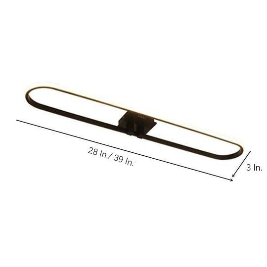 Modern Rounded Rectangle LED Flush Mount Ceiling Light Minimalist Aluminum Fixture