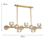 Modern Crystal Globe Cluster Flush Mount Ceiling Light with Metal Frame and LED Illumination