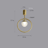 Nordic Gold Copper Ring LED Flush Mount Ceiling Light Fixture Modern Brass Circle Chandelier