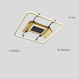 Modern Square LED Geometric Ceiling Light Dimmable Flush Mount Fixture for Home