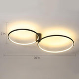 Abstract Double Circle LED Flush Mount Ceiling Light Modern Metal Bedroom Lighting Fixture