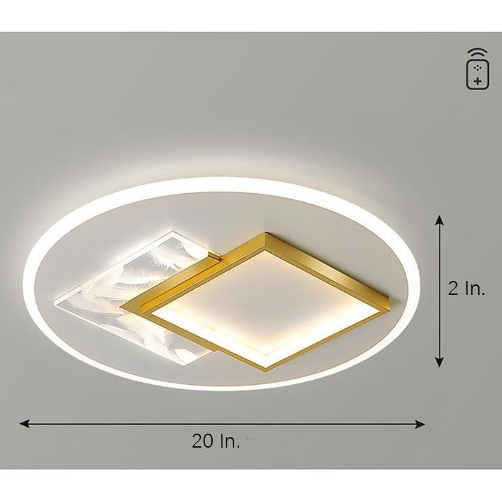 Modern Geometric Square Pattern Metal LED Flush Mount Ceiling Light Fixture