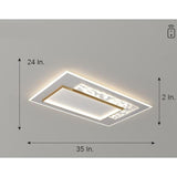 Modern Geometric Square Pattern Metal LED Flush Mount Ceiling Light Fixture