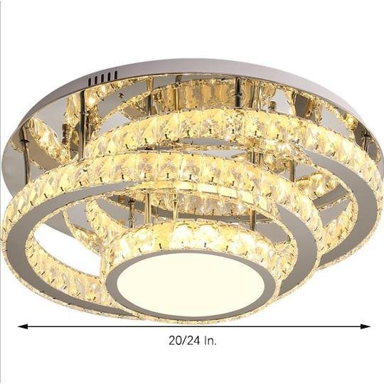 Modern Stainless Steel LED Flush Mount Ceiling Light Nordic Acrylic Industrial Fixture