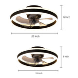 Modern 16 Inch Flush Mount Ceiling Fan with Dimmable LED Lighting